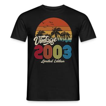Unique vintage copy 2003 Limited edition - Men's T-Shirt - black - Front - AI Model Male 178 light (178cm)