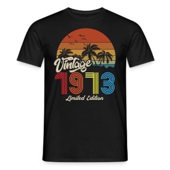 Vintage unique copy 1973 Limited edition - Men's T-Shirt - black - Front - AI Model Male 178 light (178cm)