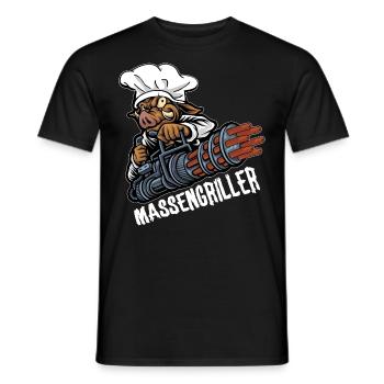 Massengriller BBQ Grillen Würstchengrill Griller - Männer T-Shirt - Schwarz - Vorne - AI Model Male 178 light (178cm)