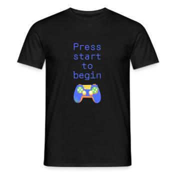 Press start to begin - Männer T-Shirt - Schwarz - Vorne - AI Model Male 178 light (178cm)