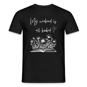 Flowers Book Reading Gift - Men's T-Shirt - black - Front - AI Model Male 178 light (178cm)