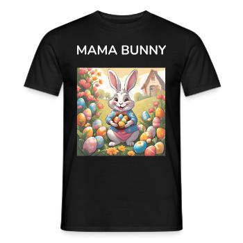 Maman de Pâques Mère Lapin - T-shirt homme - noir - Devant - AI Model Male 178 light (178cm)