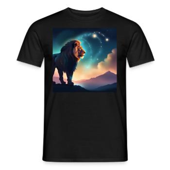 Leo Zodiac Horoscope Gift Idea - Men's T-Shirt - black - Front - AI Model Male 178 light (178cm)