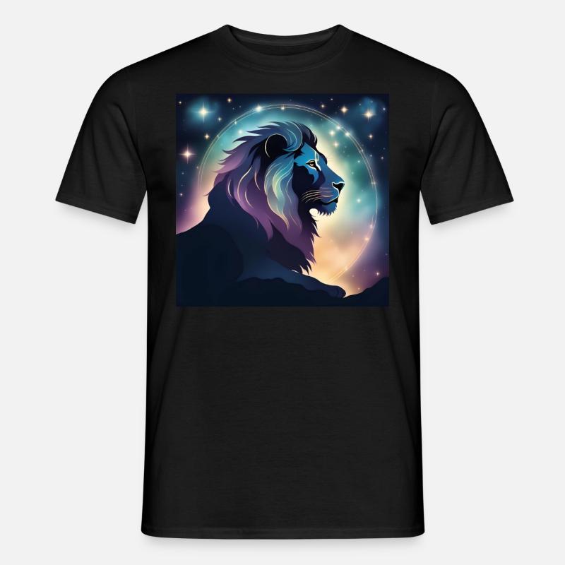 Leo Löwe Sternzeichen Geschenk - Männer T-Shirt - Schwarz