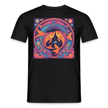 Fische Sternzeichen Astrologie Geschenk - Männer T-Shirt - Schwarz - Vorne - AI Model Male 178 light (178cm)