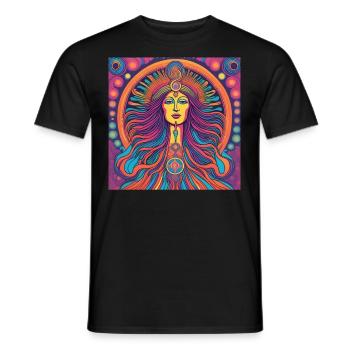 Vierge Spiritualité Cadeau - T-shirt homme - noir - Devant - AI Model Male 178 light (178cm)