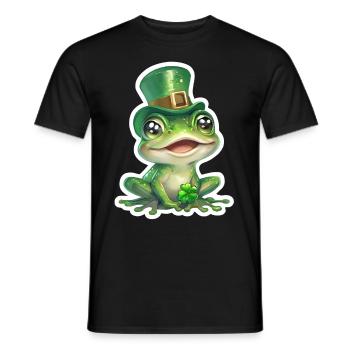 St. Patrick's Day Frog Gift - Men's T-Shirt - black - Front - AI Model Male 178 light (178cm)