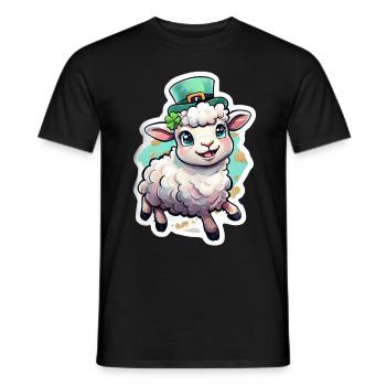 St. Patrick's Day Schaf Geschenk - Männer T-Shirt - Schwarz - Vorne - AI Model Male 178 light (178cm)