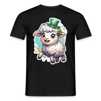 Cadeau de mouton pour la Saint-Patrick - T-shirt homme - noir - Devant - AI Model Male 178 light (178cm)
