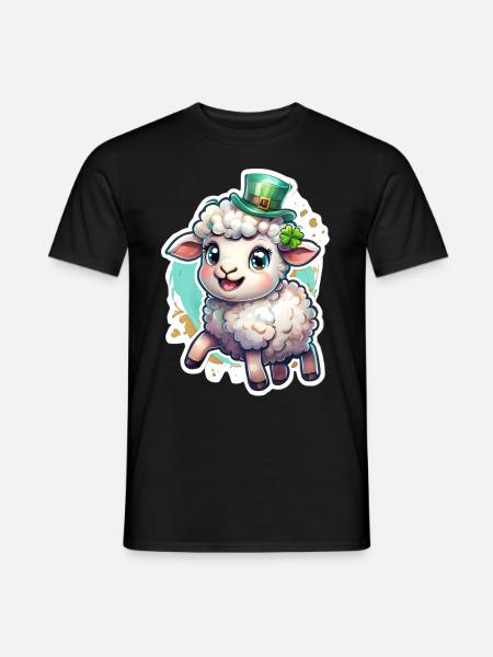 St. Patrick's Day Schaf Geschenk - Männer T-Shirt - Schwarz