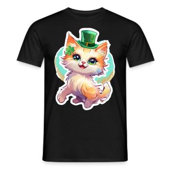Cadeau de chat pour la Saint-Patrick - T-shirt homme - noir - Devant - AI Model Male 178 light (178cm)