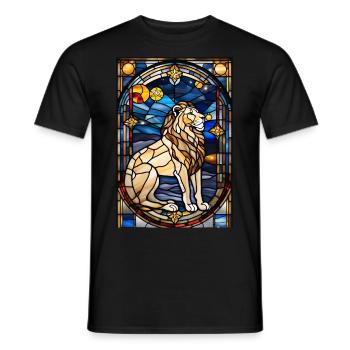 Signe de Feu du zodiaque Lion Cadeau - T-shirt homme - noir - Devant - AI Model Male 178 light (178cm)