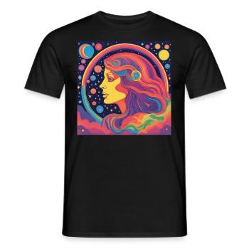 Vierge Horoscope Cadeau d’anniversaire - T-shirt homme - noir - Devant - AI Model Male 178 light (178cm)