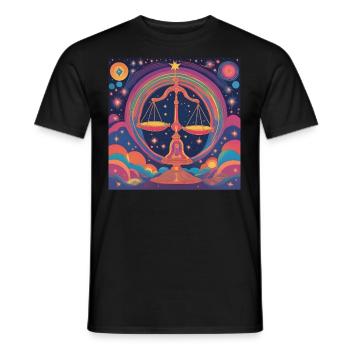 Waage Geburtstag Astrologie Geschenk - Männer T-Shirt - Schwarz - Vorne - AI Model Male 178 light (178cm)