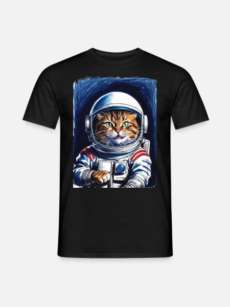 Astronaute Chats Cadeau de l’Espace - T-shirt homme - noir