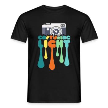 Photography camera gift - Men's T-Shirt - black - Front - AI Model Male 178 light (178cm)