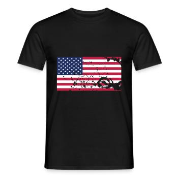 USA Flagge Fahne Symbol Amerika Reise fan Shirt - Männer T-Shirt - Schwarz - Vorne - AI Model Male 178 light (178cm)