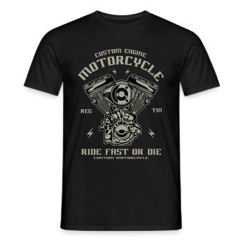 Motorrad Motor Umbau Chopper Custom Engine - Männer T-Shirt - Schwarz - Vorne - AI Model Male 178 light (178cm)