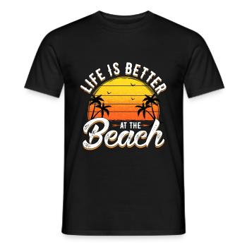 Life Beach Gift Gift Idea Sport Summer - Men's T-Shirt - black - Front - AI Model Male 178 light (178cm)