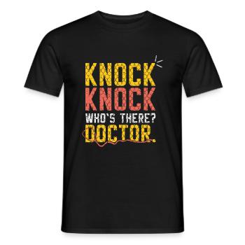 Rescue Service Gift Knock Knock Doctor - Men's T-Shirt - black - Front - AI Model Male 178 light (178cm)