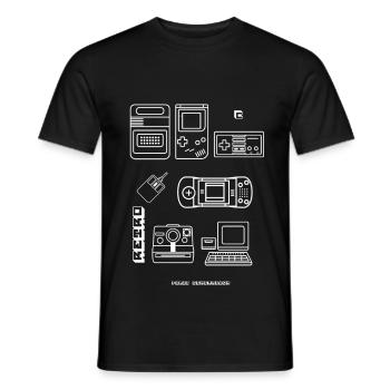 Retro Game Blueprint Nerd PC Game 8bit Console lol - T-shirt homme - noir - Devant - AI Model Male 178 light (178cm)