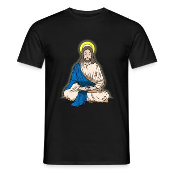 Meditation Jesus Christus Kreuz Geschenk - Männer T-Shirt - Schwarz - Vorne - AI Model Male 178 light (178cm)