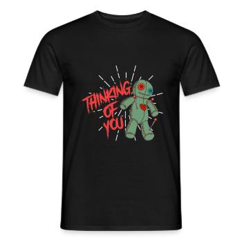 Halloween Voodoo - Thinking of you - Men's T-Shirt - black - Front - AI Model Male 178 light (178cm)