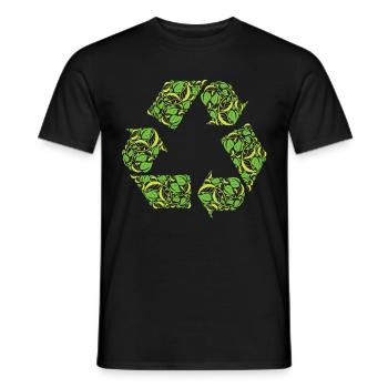 Recycling Baum Blätter Natur Nachhaltig I Geschenk - Männer T-Shirt - Schwarz - Vorne - AI Model Male 178 light (178cm)