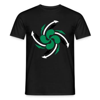 lauburu Basken Cross-Design - Männer T-Shirt - Schwarz - Vorne - AI Model Male 178 light (178cm)