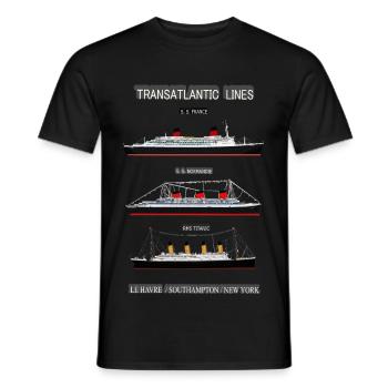 TRANSATLANTIC LINES POSTER - Männer T-Shirt - Schwarz - Vorne - AI Model Male 178 light (178cm)