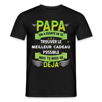 Papa, humour enfants cadeau drôle - T-shirt homme - noir - Devant - AI Model Male 178 light (178cm)