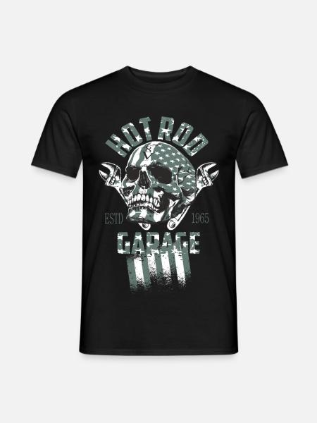 Hot Rod Garage - Männer T-Shirt - Schwarz