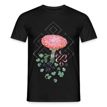 Glück Fliegenpilz Klee - Männer T-Shirt - Schwarz - Vorne - AI Model Male 178 light (178cm)