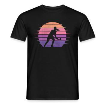 Joueuse de hockey sur gazon Joueuse de hockey Hockey féminin - T-shirt homme - noir - Devant - AI Model Male 178 light (178cm)