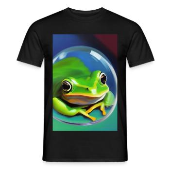 Grenouille dans une bulle - T-shirt homme - noir - Devant - AI Model Male 178 light (178cm)