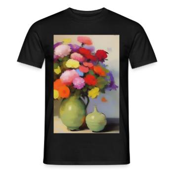 Blumen und Schmetterling - Männer T-Shirt - Schwarz - Vorne - AI Model Male 178 light (178cm)
