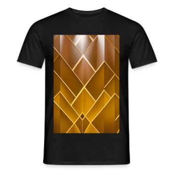 Motif doré - T-shirt homme - noir - Devant - AI Model Male 178 light (178cm)