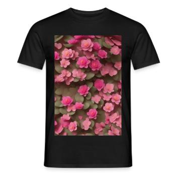 Art floral - T-shirt homme - noir - Devant - AI Model Male 178 light (178cm)