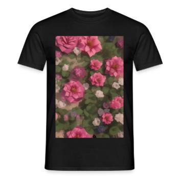 Art floral - T-shirt homme - noir - Devant - AI Model Male 178 light (178cm)