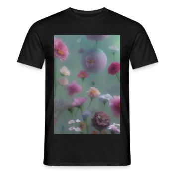 Art floral - T-shirt homme - noir - Devant - AI Model Male 178 light (178cm)
