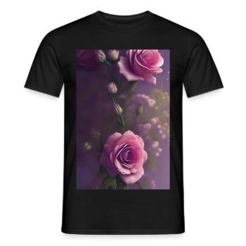 Art floral - T-shirt homme - noir - Devant - AI Model Male 178 light (178cm)