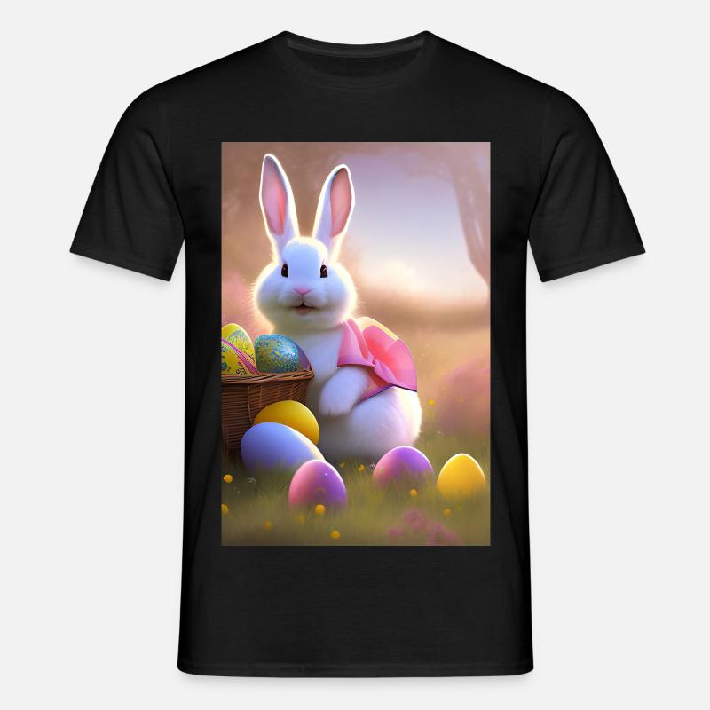 Easter Bunny with Easter Eggs - Men's T-Shirt - black