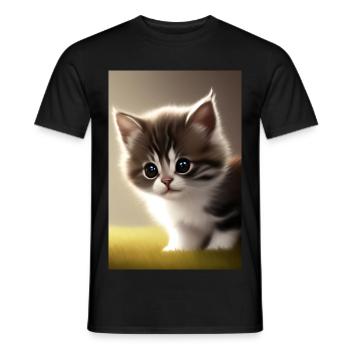 Bébé chat - T-shirt homme - noir - Devant - AI Model Male 178 light (178cm)
