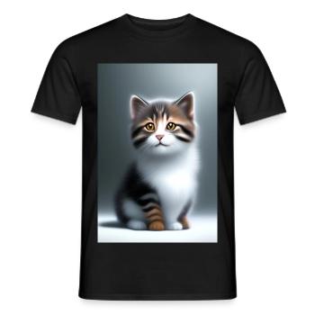 Bébé chat - T-shirt homme - noir - Devant - AI Model Male 178 light (178cm)