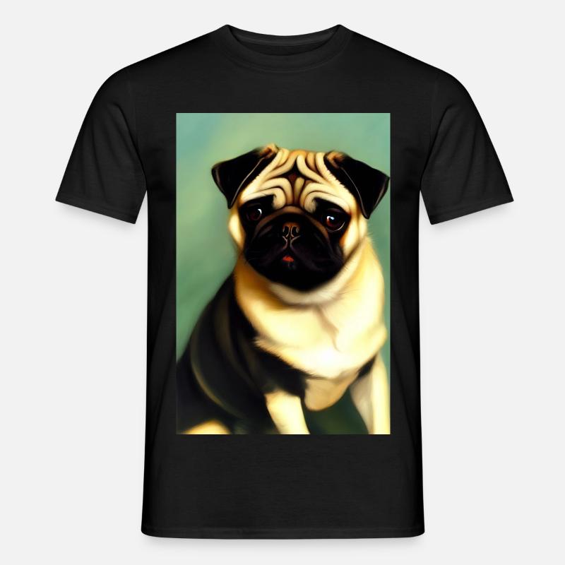 Mops Hund - Männer T-Shirt - Schwarz