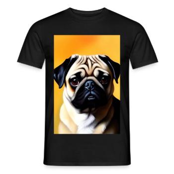 Mops Hund - Männer T-Shirt - Schwarz - Vorne - AI Model Male 178 light (178cm)
