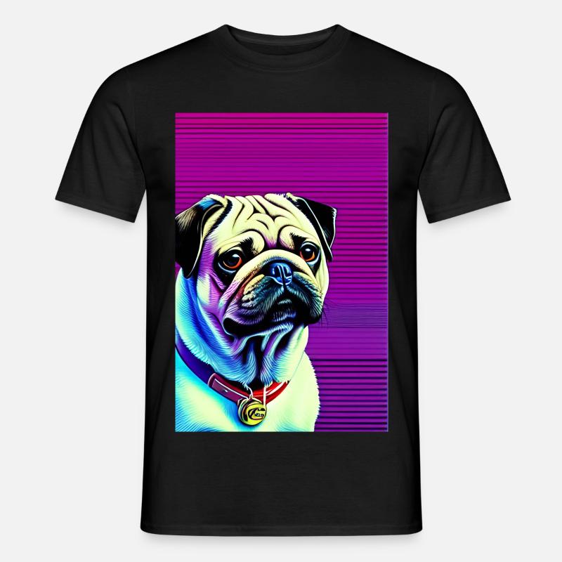 Mops Hund - Männer T-Shirt - Schwarz