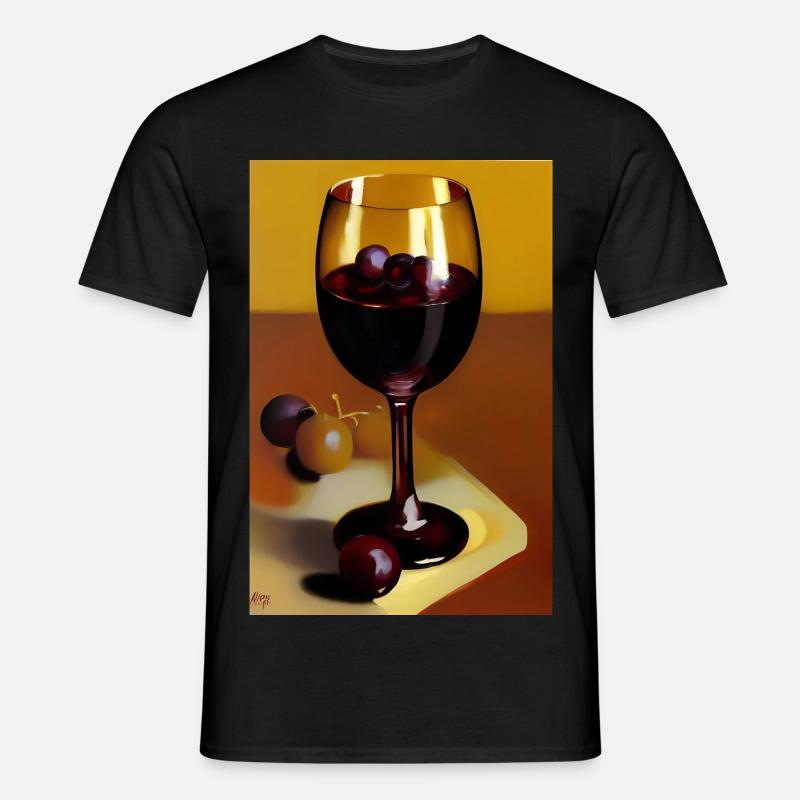 Wein Trinker - Männer T-Shirt - Schwarz