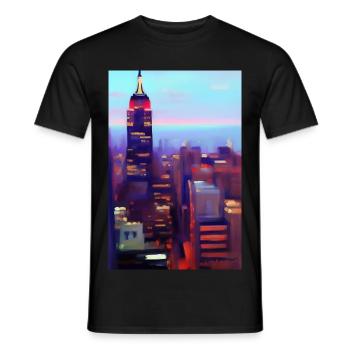 New York City Skyline - Men's T-Shirt - black - Front - AI Model Male 178 light (178cm)