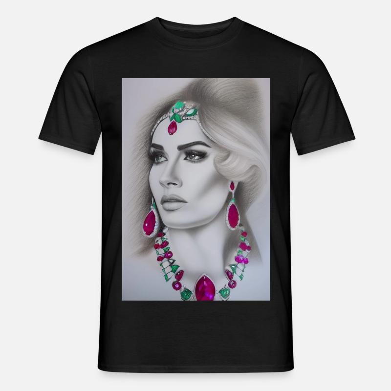 Frau mit Schmuck - Männer T-Shirt - Schwarz